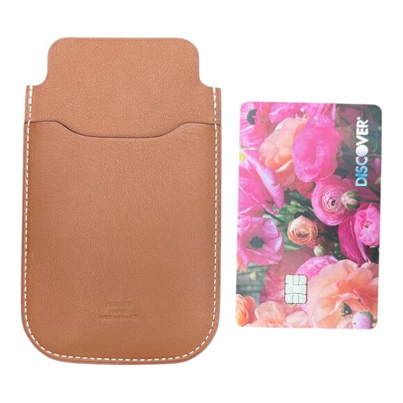Hermes Swift Chevre Calfskin Leather Marron Credit Card Drivers License Wallet - Picture 4 of 5